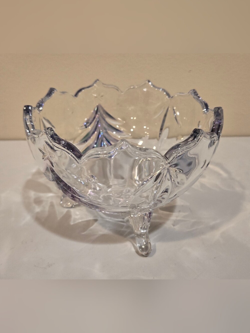 Mikasa Holiday Evergreen Three-Leg Candy Dish - Clear